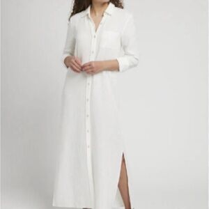 Faherty Dream Cotton Gauze Maxi Shirt Dress Size Medium